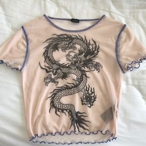 mesh dragon tee
